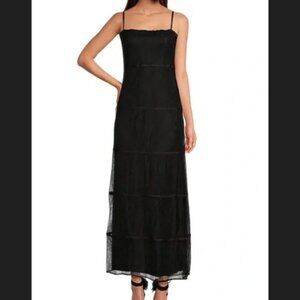 Whimsygoth Black Lace Maxi Slip Dress NWT 14 Gianni Bini x Caelynn Bell